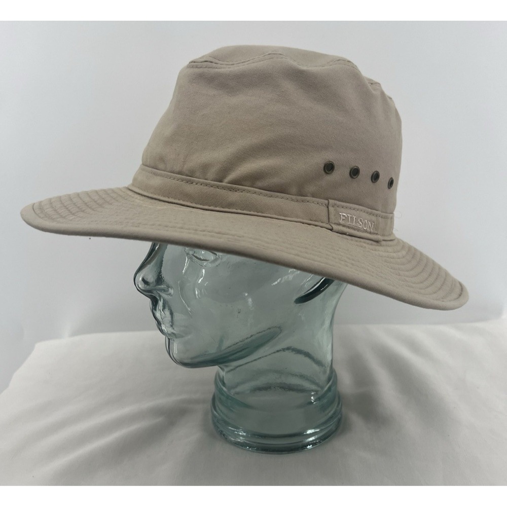 Filson Summer Packer Hat Canvas Cotton Tan Beige Small/Medium Great Condition